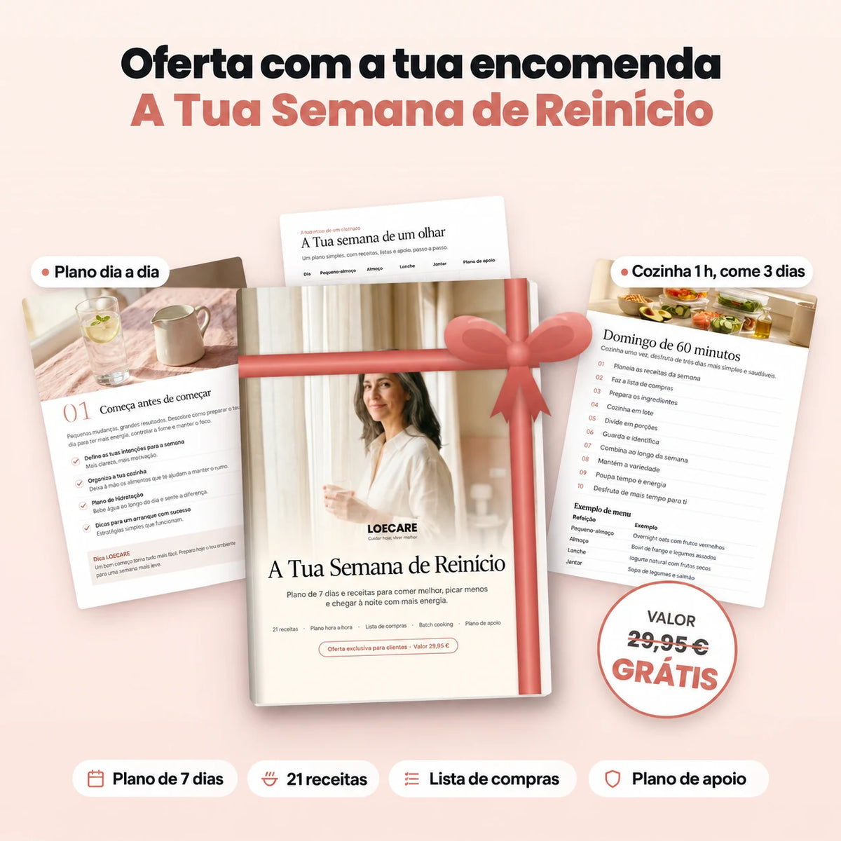 Ebook A Tua Semana de Reinício, com 21 receitas