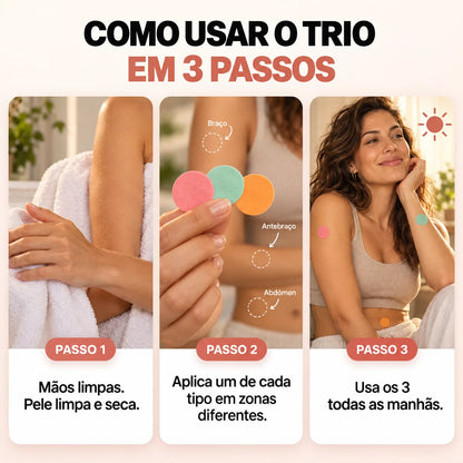 Como usar os três adesivos LOECARE em três passos